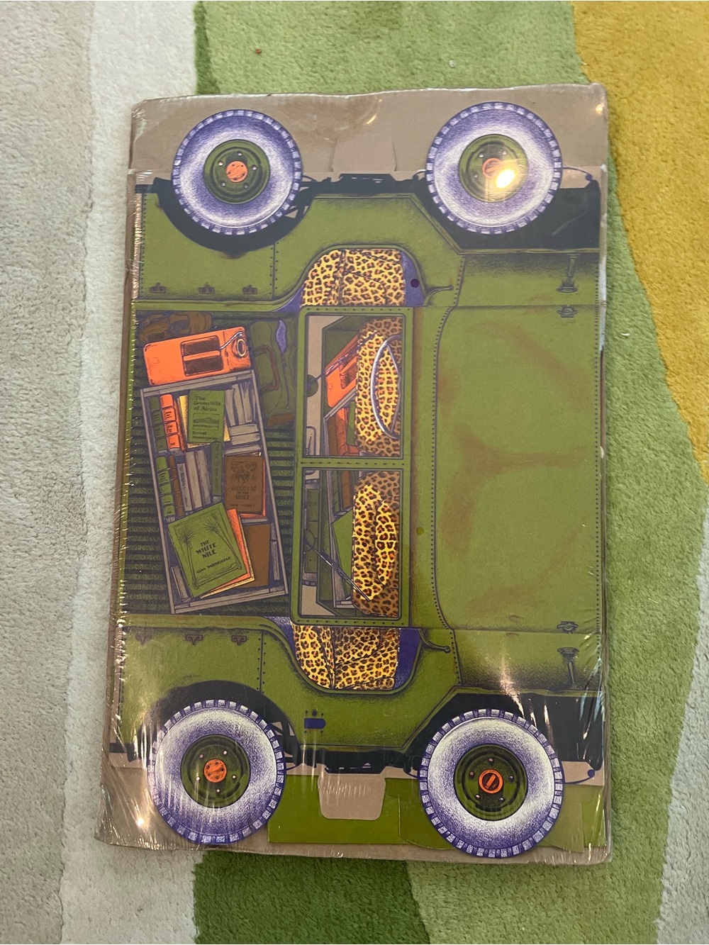 1980's Banana Republic Safari Jeep-Shaped 3-D Gift Box and Tissue Paper New